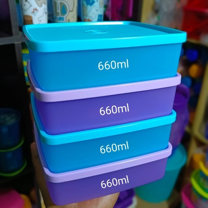 Promo  Large Square Tupperware Tempat Bekal Makanan Tanpa Sekat