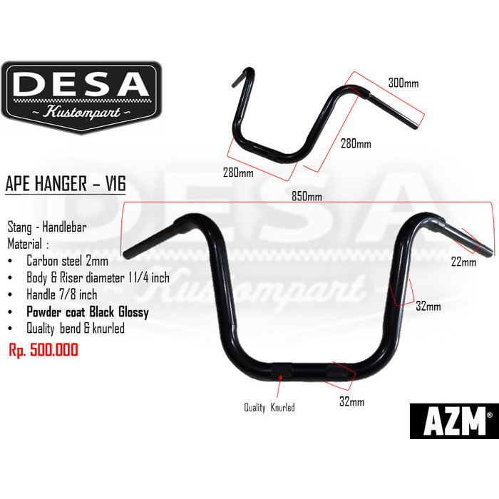 Diskon Stang Custom Stang Motor Stang Chopper Bobber Stang SM V16 Ape Hanger