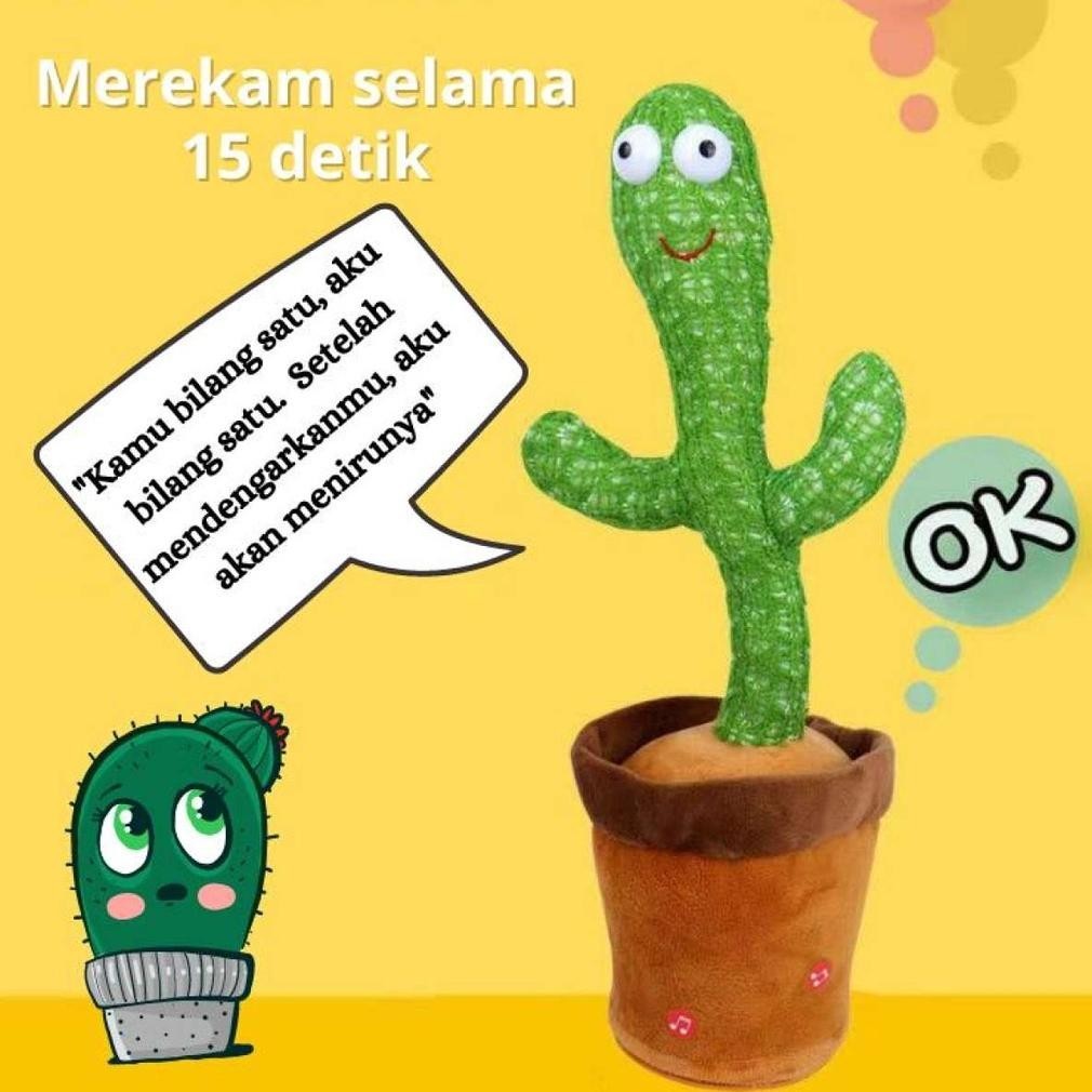 Big Sale Boneka Pintar Kaktus Joget Dancing Cactus Toy Joget Joged Dancing Mainan Boneka Kaktus Berg