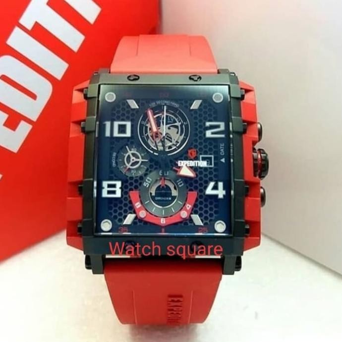 Jam Tangan Expedition Pria Original E6757 Rubber Red ORIGINAL 100%
