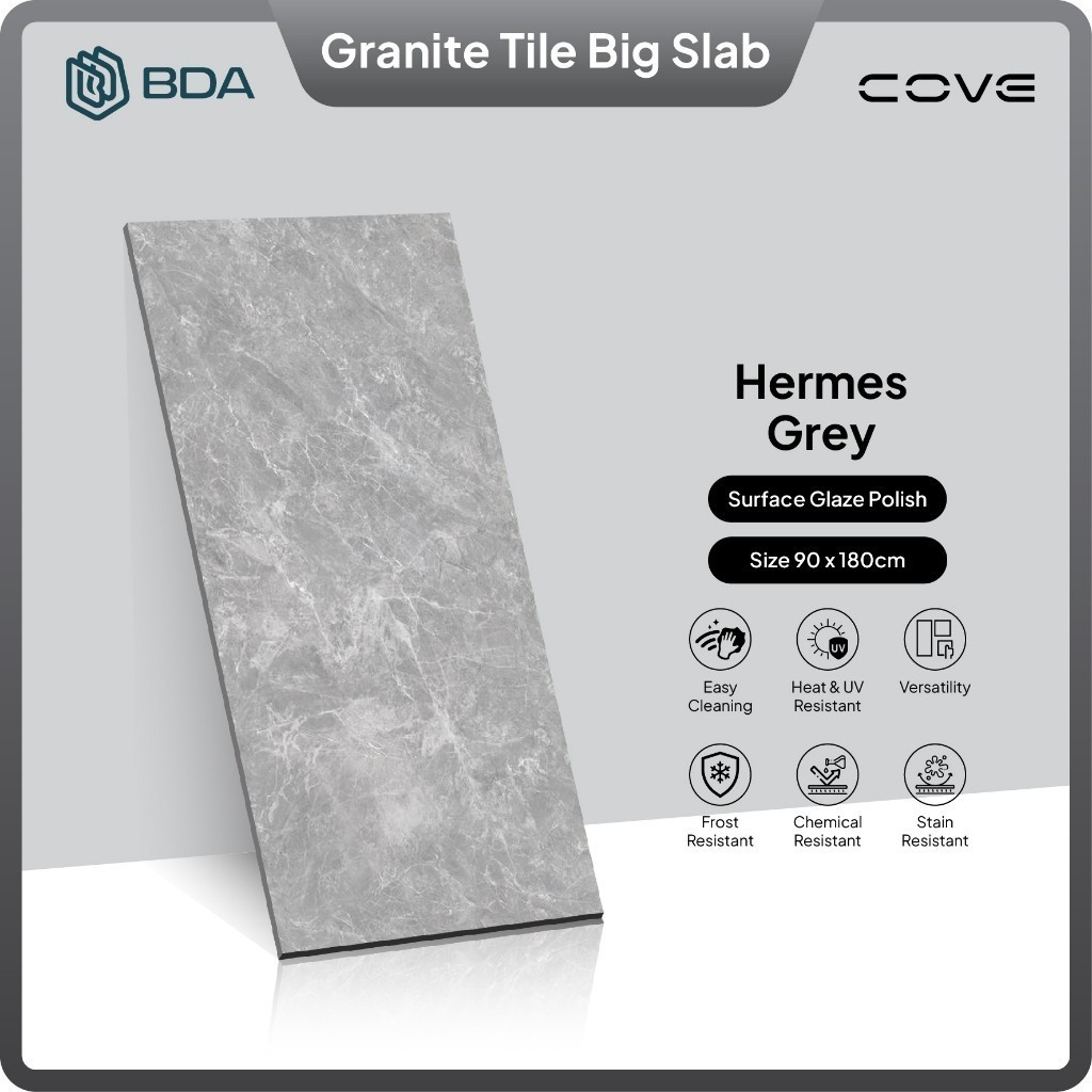 BDA Granite Tile Granite 90X180 Keramik Lantai Keramik Dinding Big Slab Hermes Grey