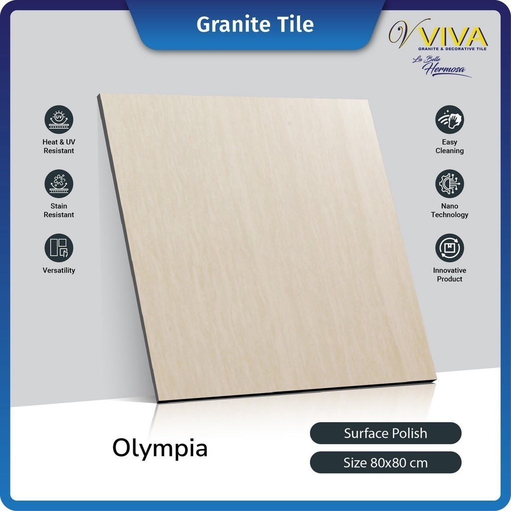BDA Granite Tile Granit 80x80 Keramik Lantai Keramik Dinding Olympia