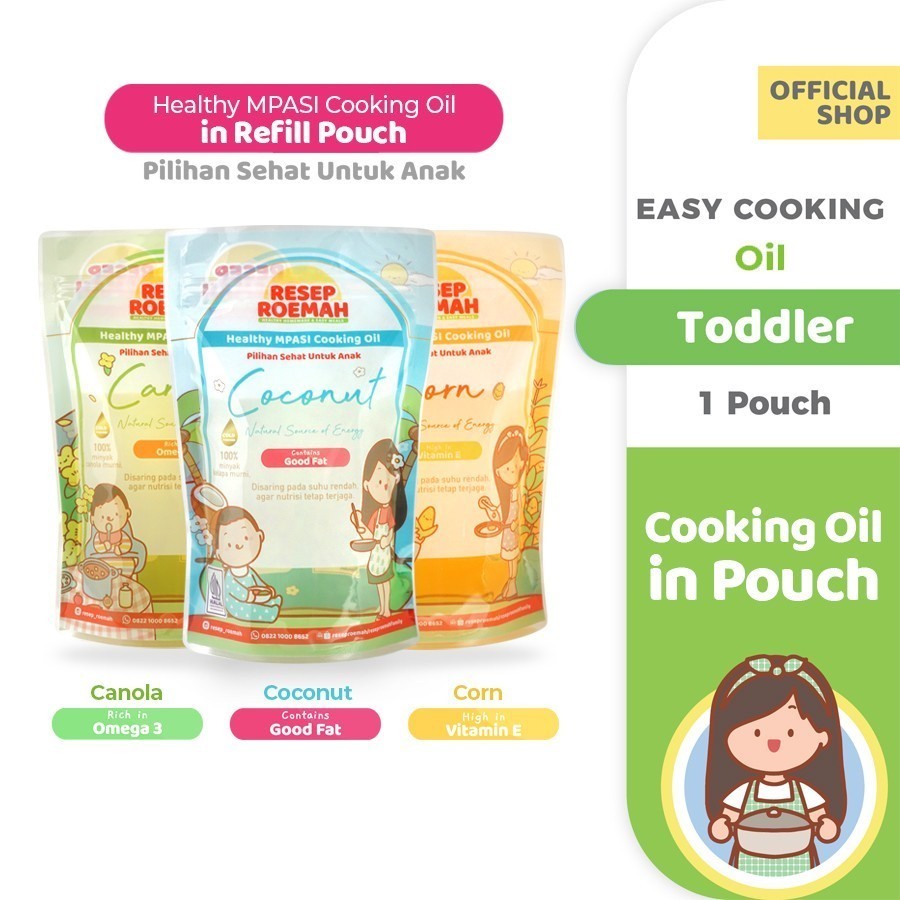 

RR Healthy MPASI Cooking Oil Refill Pouch / Minyak Goreng Sehat untuk MPASI Kemasan Refill Ekonomis / Bahan Masak MPASI