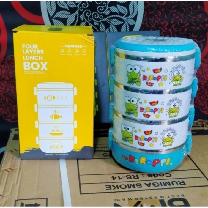 Rantang Susun 4 Karakter Dan Motif Ayam Jago Merk Crystal