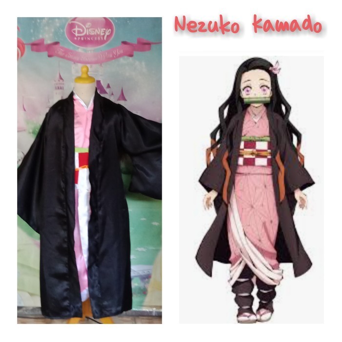 Terbaru Nezuko Kamado Kostum Anime Anak Cosplay Demon Slayer