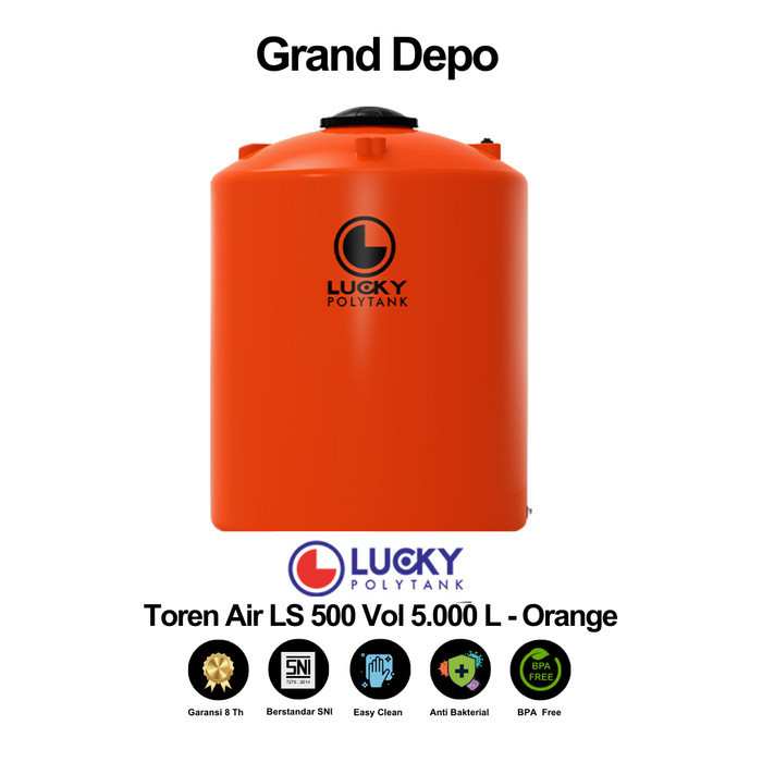 Lucky Polytank Toren Air 5000 Liter LS 500 Orange