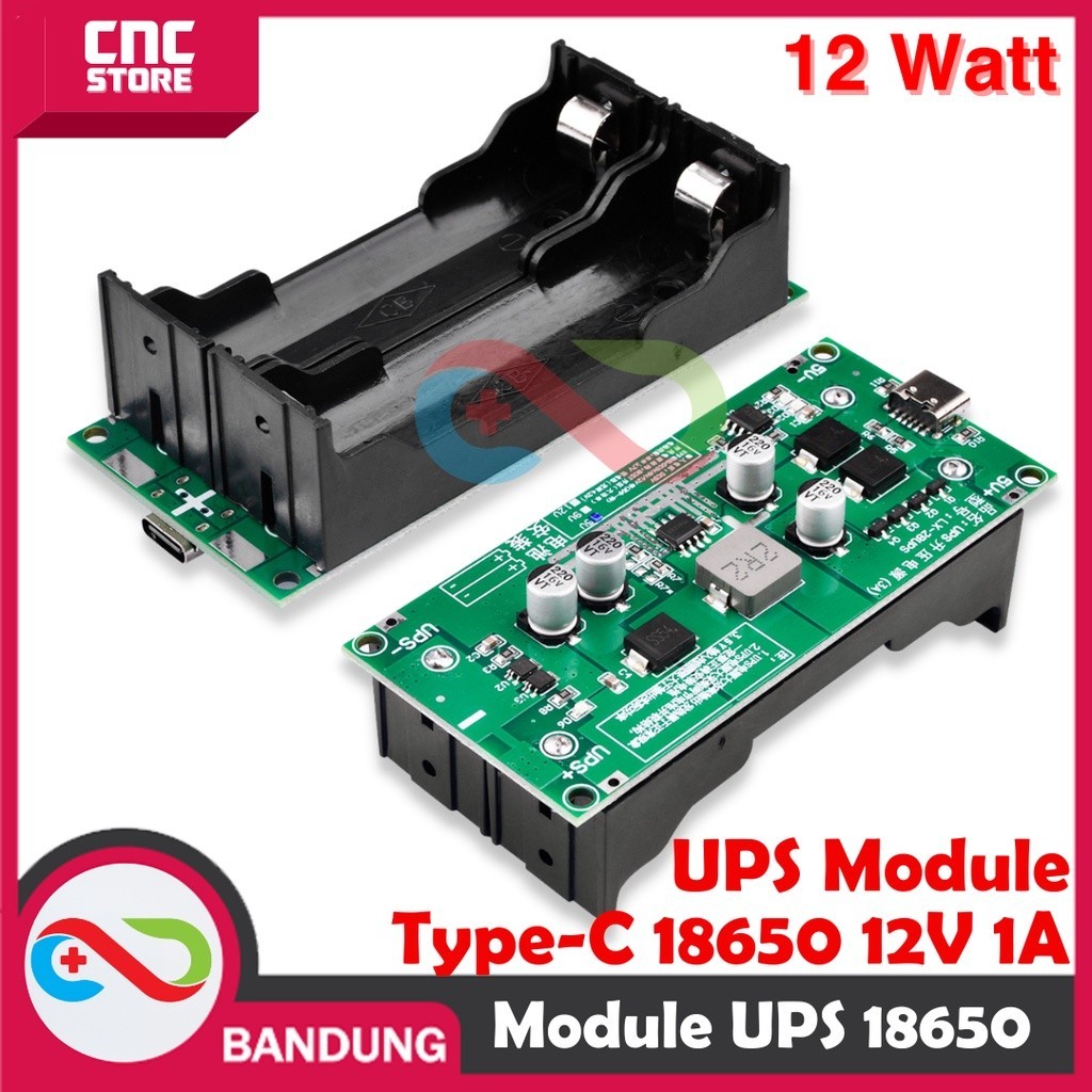 UPS MODULE 18650 12V 1A TYPE-C CHARGE DISCHARGING