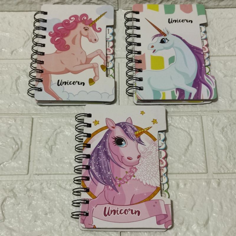 

Diary Unicorns - Unicorn Diary - Notes Kertas Berwarna - Diary Full Color (9x14 cm) - Notes Spiral - Buku Catatan - Cover Tebal