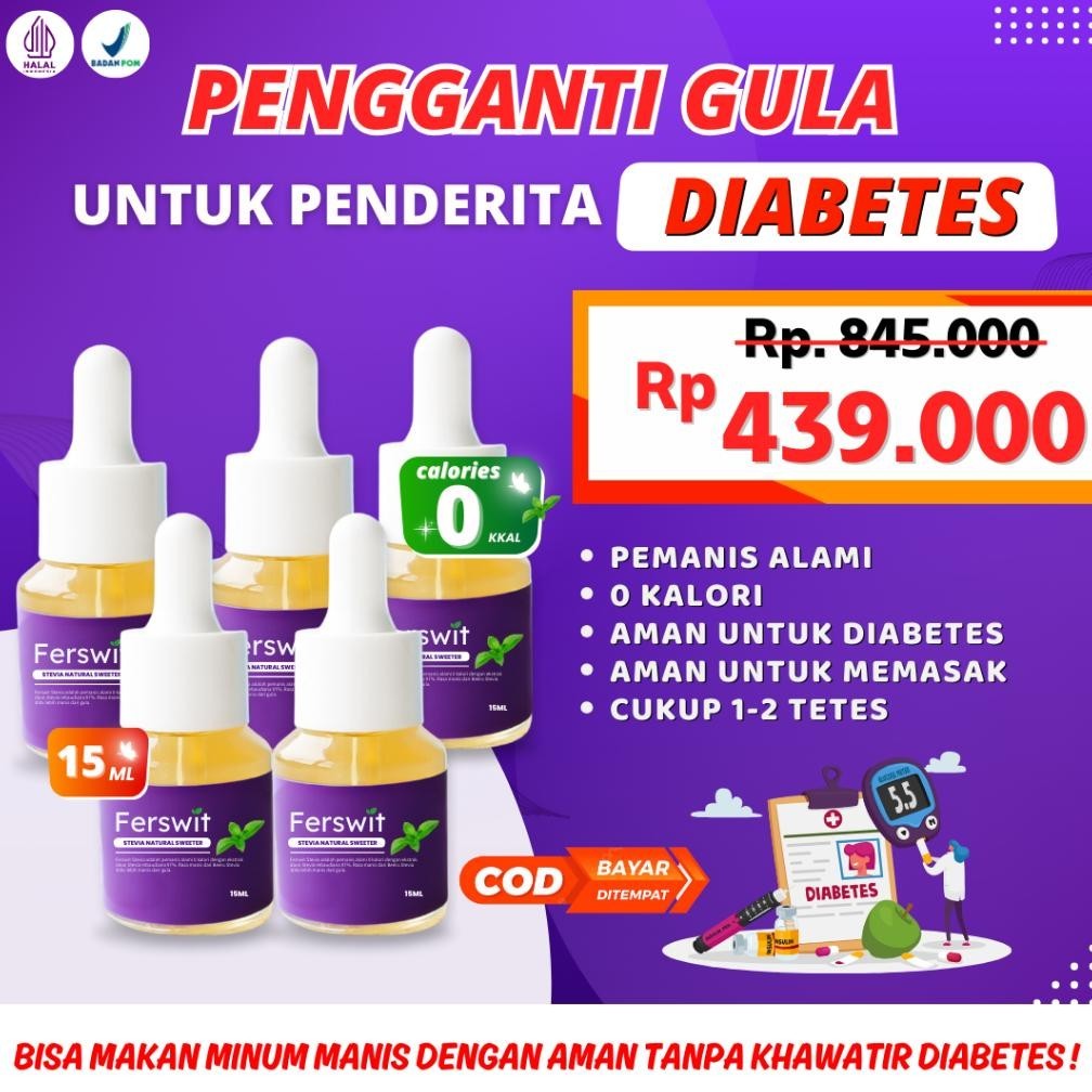 

Ferswit Stevia Alami Paket Bundling 5 Botol Abadi