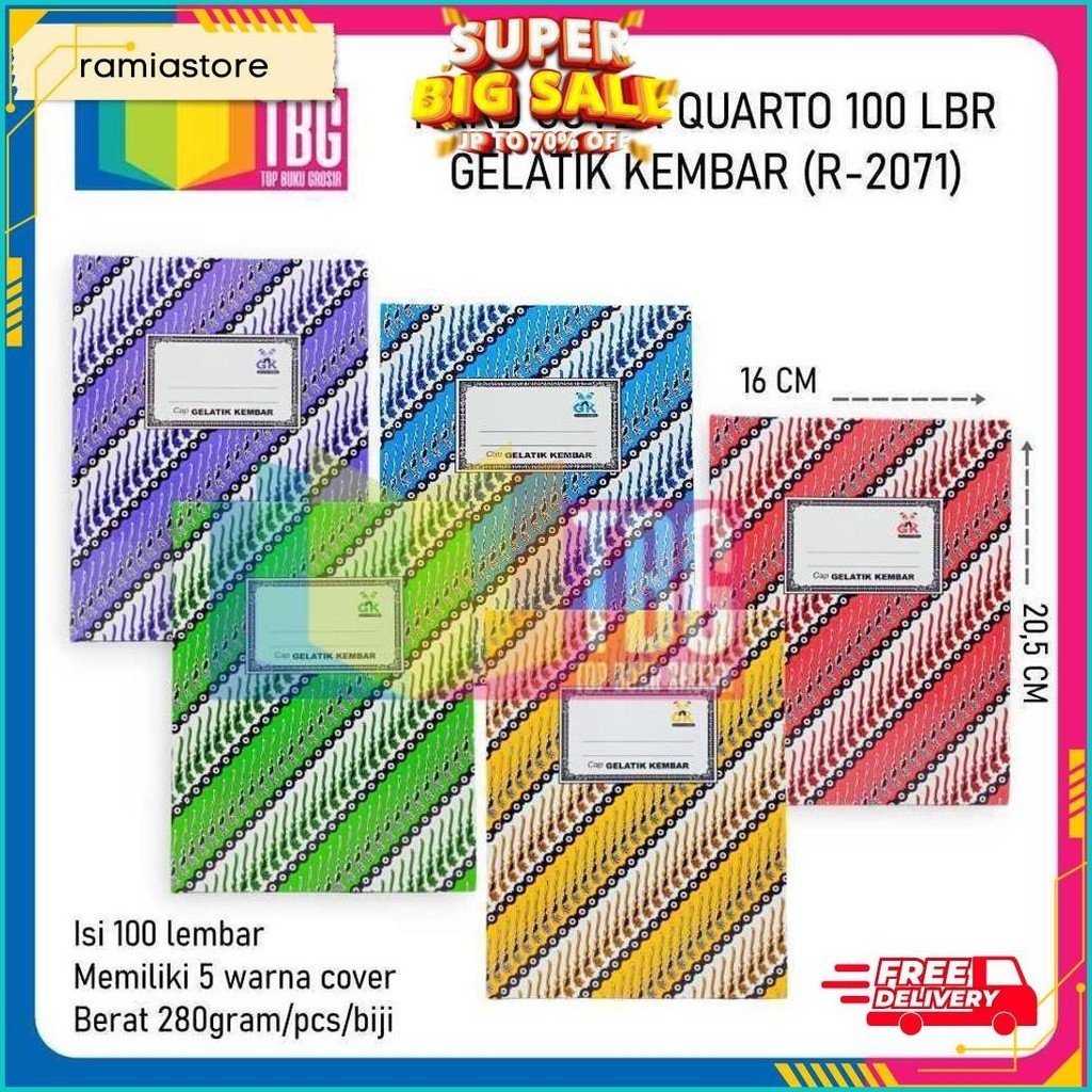 

1 PCS HARD COVER QUARTO 100LBR GELATIK KEMBAR / BUKU PEMBUKUAN (R-2071) TERLARIS
