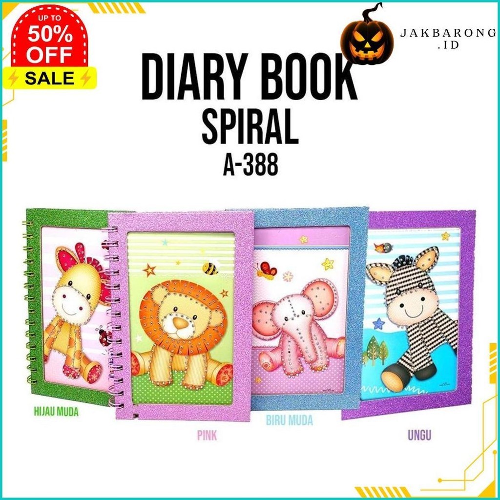 

NOTE BOOK SPIRAL A5 ANIMAL / 50LEMBAR / DIARY SPIRAL A388 COD