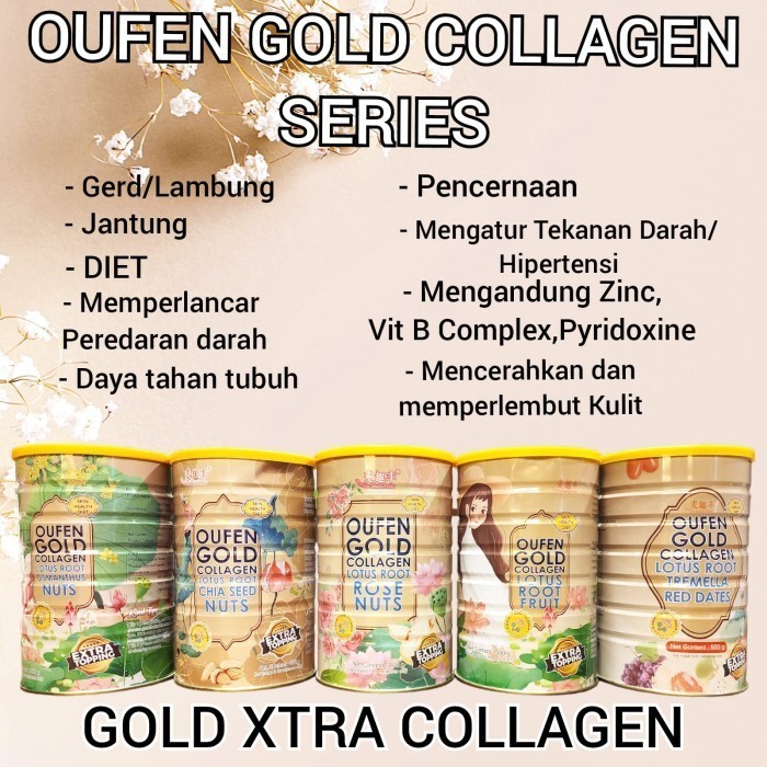 

Oufen Lotus Root Powder Gold Collagen Bubuk Akar Teratai Extra