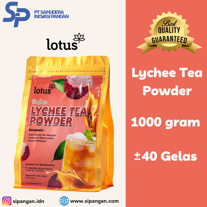 

Lotus Lychee Tea Powder - Bubuk Numan Rasa Lychee Tea / Teh Leci