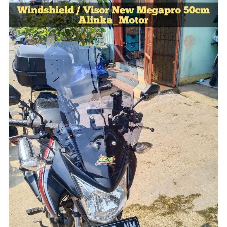PAKET Breket+Visor 50cm V.1 New Megapro | Verza Visor Megapro Visor Touring Megapro Windshield Megap