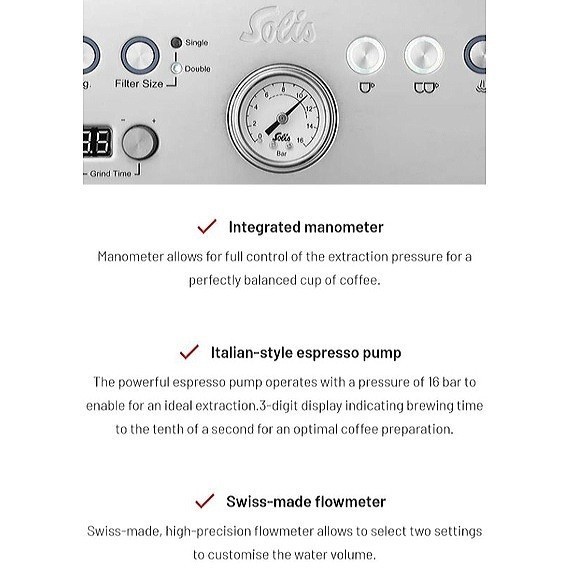 Ready SOLIS Grind & Infuse Perfetta Mesin Kopi Espresso Garansi Resmi