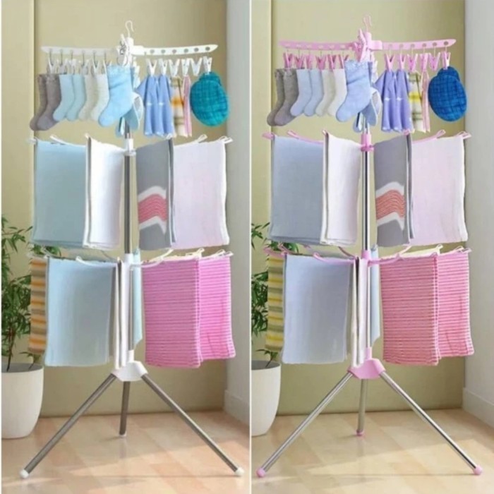 JEMURAN STAINLESS JEMURAN BAJU MENARA STAINLES LIPAT JEMURAN PAKAIAN BAYI