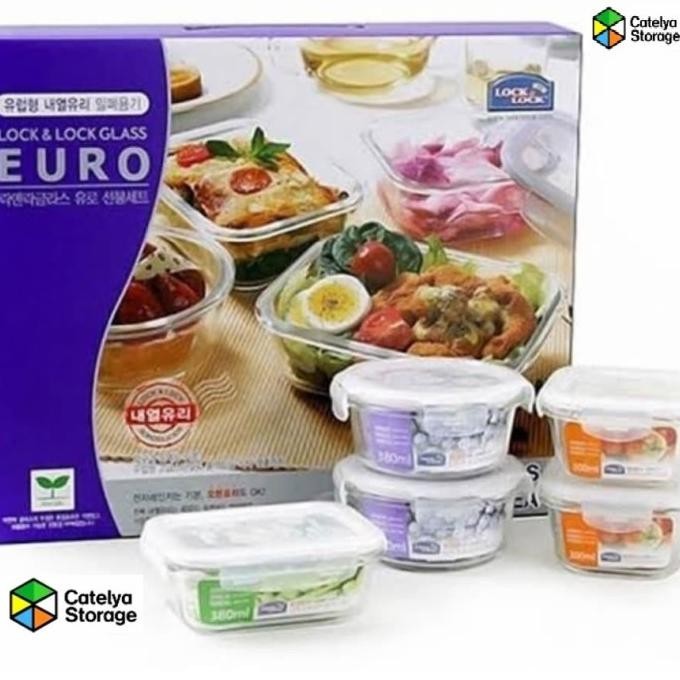 [Baru] Hampers Lock N Lock Oven Glass Set 5P