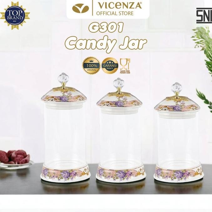 [Bisa Cod] Vicenza Toples Permen Kaca G301 Motif Magnolia