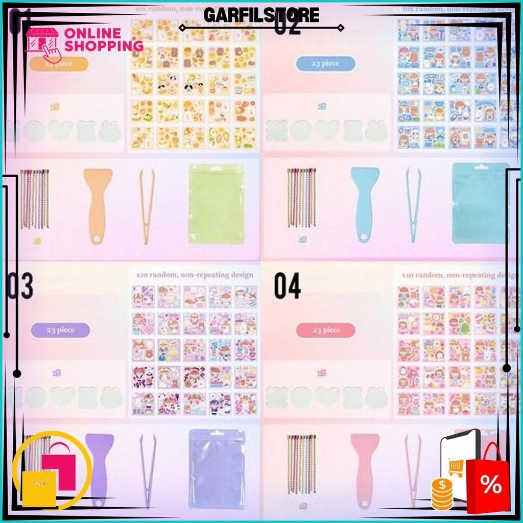 

Lkm328 Stiker Set 5In1 Isi 23Pc Motif Kartun Korea Lucu Anti Air Dekorasi Handbook Scrapbook Diy Waterproof [1Kg 43Pc] Little Kuma Sale