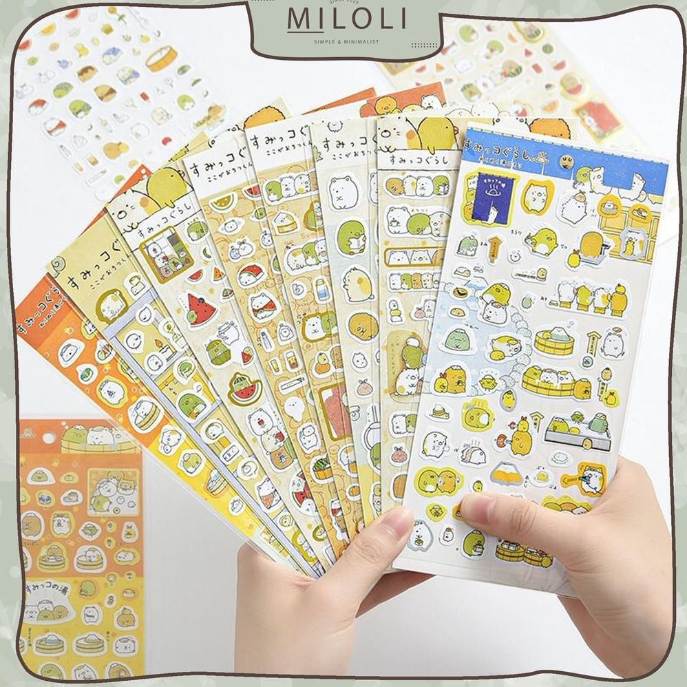 

[Miloli] 1Pc Cartoon Sumikko Gurashi Sticker Cute Hias Jurnal Stiker - B0409 Gratis Ongkir
