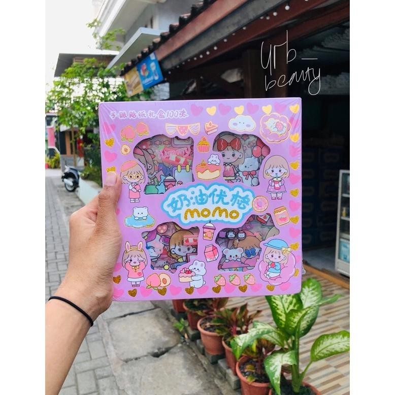 

4 Lembar Stiker Momo Motif Kartun Korea Lucu Anti Air Dekorasi Handbook Scrapbook (Tanpa Box) Promo