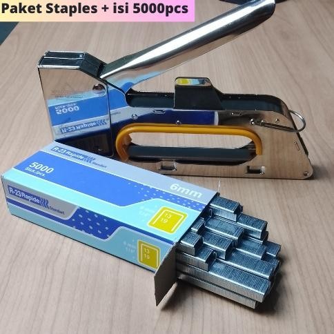 

BISA COD Staples Tembak R23 + Bonus isi 5000pcs Gun Tacker Stapler Staples Perekat Powerfull YUKIDO Ka-67