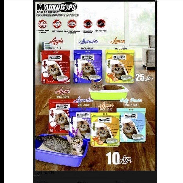 Pasir Markotop 25 Liter / Pasir Gumpal Wangi Kucing / Pasir Kucing