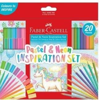 

Eh76 Faber-Castell Colour Pencil Classic And Connector Pen Pastel Neon Set 20 Promo