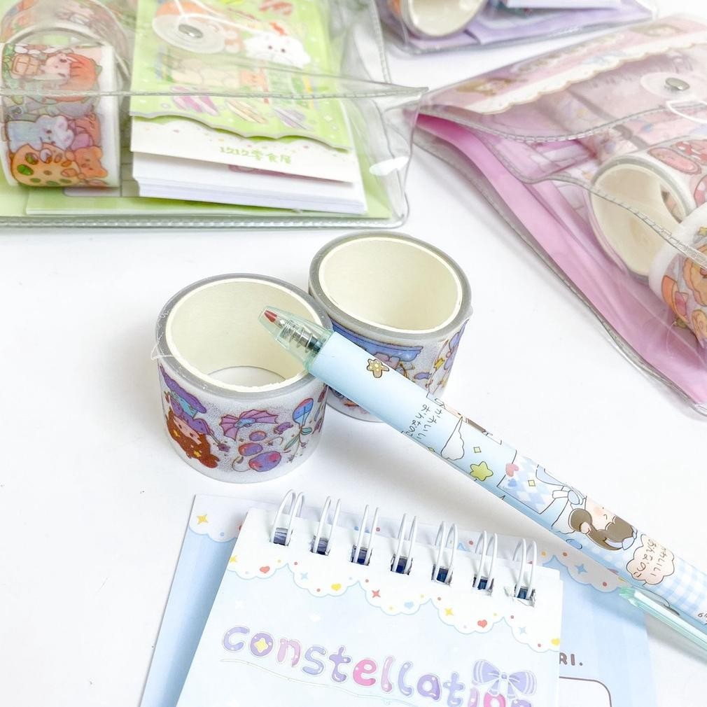 

Hj-64 Paket Jbe-Scd Goodie Bag Washi Deco Tape Stiker Set Map Mini Kancing Tali Pvc Pouch Bag Diy Time Table Schedule Day Planner Journal Art Daily Manual Cute Pattern Decorative Jurnal Scrapbook Diary Estetik Decoration Accessories Hampers Bingkisan Anak