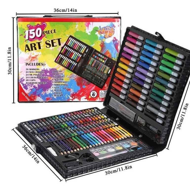 

Fn-56 Art Set 150 Pcs /Pensil Warna Crayon / Alat Mewarnai/Colouring Set 150 ( Box Biru ) Gratis Ongkir