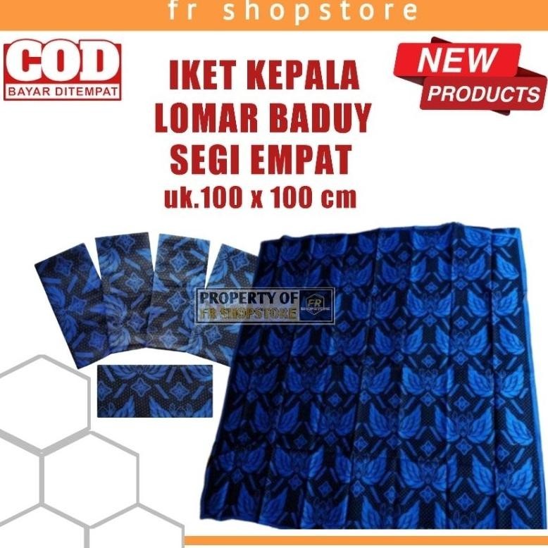 Terbaru Lomar Ikat Iket Kepala Suku Baduy Luar Khas Sunda Model Segiti Empat Uk.100 X 100 Cm Syal Tr