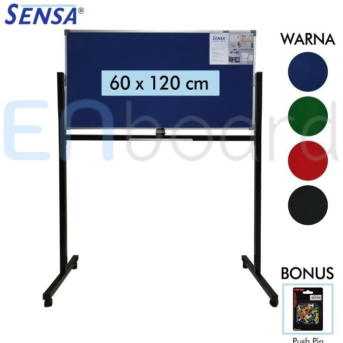 

Jual Softboard Cork Board / Papan Mading Standing Bludru Sensa 60 X 120 Cm
