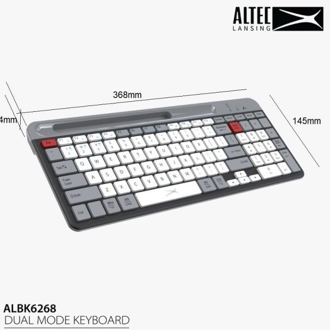 Altec Lansing Keyboard Dual Mode Wireless + Bluetooth ALBK6268