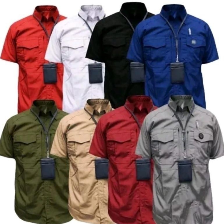 Baju Kemeja Tactical Pria Lapangan Outdoor Lengan Pendek Lengan Pendek Baju Kerja Proyek Wtac W Tac