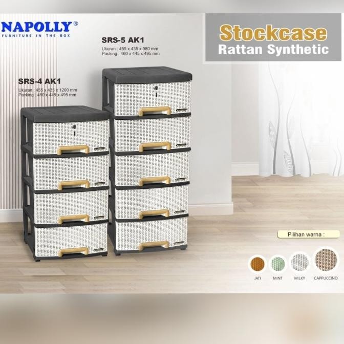 Lemari Napolly Laci Rotan Warna Susun 5/SRS 5 AK 1