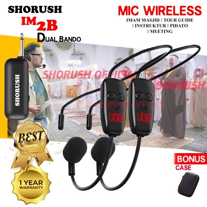 Shorush Im 2 Mikrofon Mic Clip On Wireless Imam Masjid Dual Bando