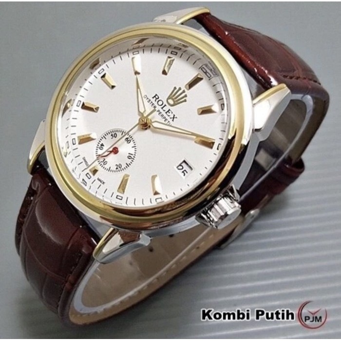 New Arrival, Jam tangan wanita rolex otomatis tanpa batrai tali kulit