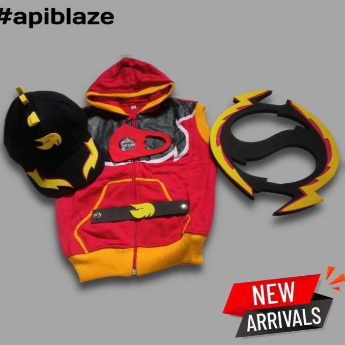 Rompi boboiboy api blaze set murah/topi boboiboy murah banget