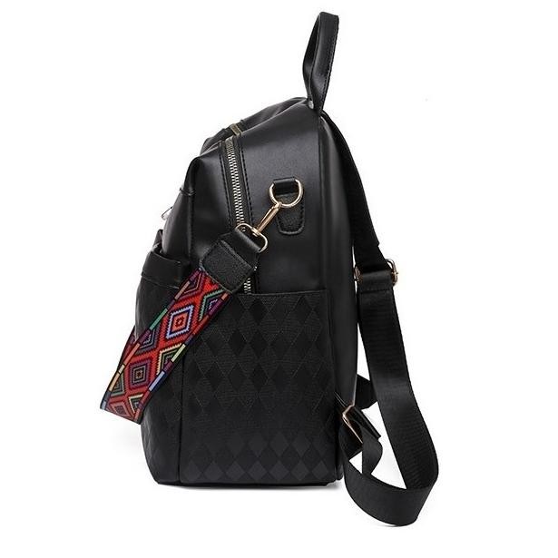 TAS RANSEL WANITA IMPORT VANESSA KULIT HITAM GENDONG TA666B5 BACKPACK