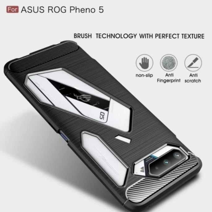Silicon carbon fiber Rugged Armor Brushed Asus ROG 5 case cover casing