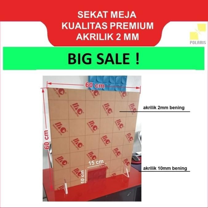SEKAT/PARTISI/PEMBATAS MEJA AKRILIK ACRYLIC