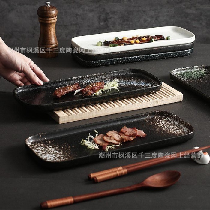 Jupiter Sushi Plate 30 X 12 / Piring Sushi Keramik / Piring Jepang