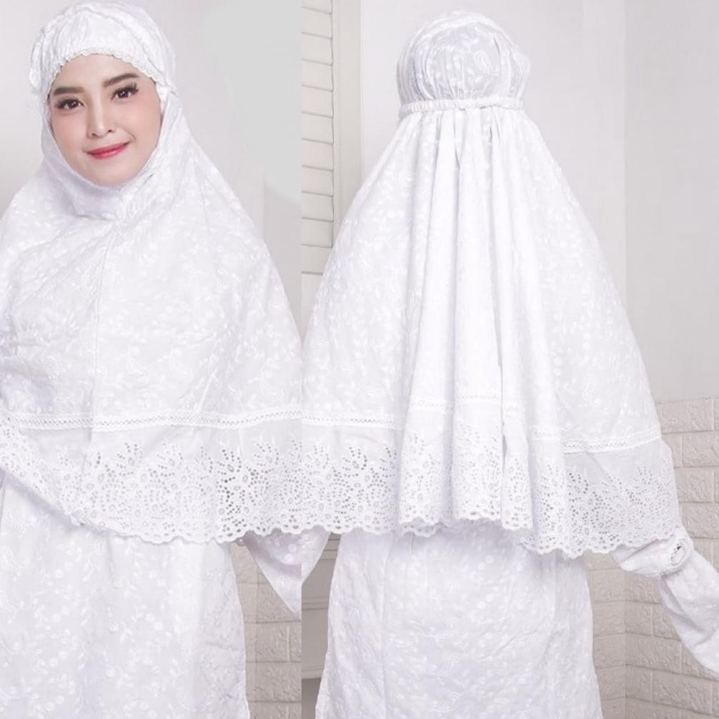 promoo bergo haji / jilbab umroh, putih premium katun xl dan jumbo