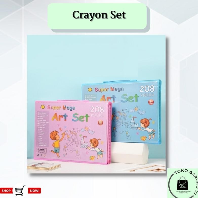 

(KEYA) PENSIL WARNA CRAYON SET 208 PCS ALAT MENGGAMBAR MEWARNAI ANAK BISA COD