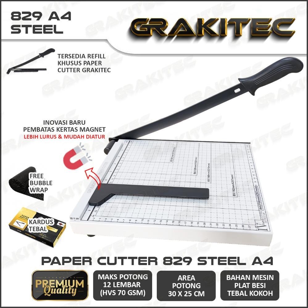 

Paper Cutter A4 ( Alat Potong / Mesin Pemotong Kertas HVS, Sticker, Dos, PVC Card, Yellow Board, Art Paper, Vinyl. Bontax Camel, Kertas