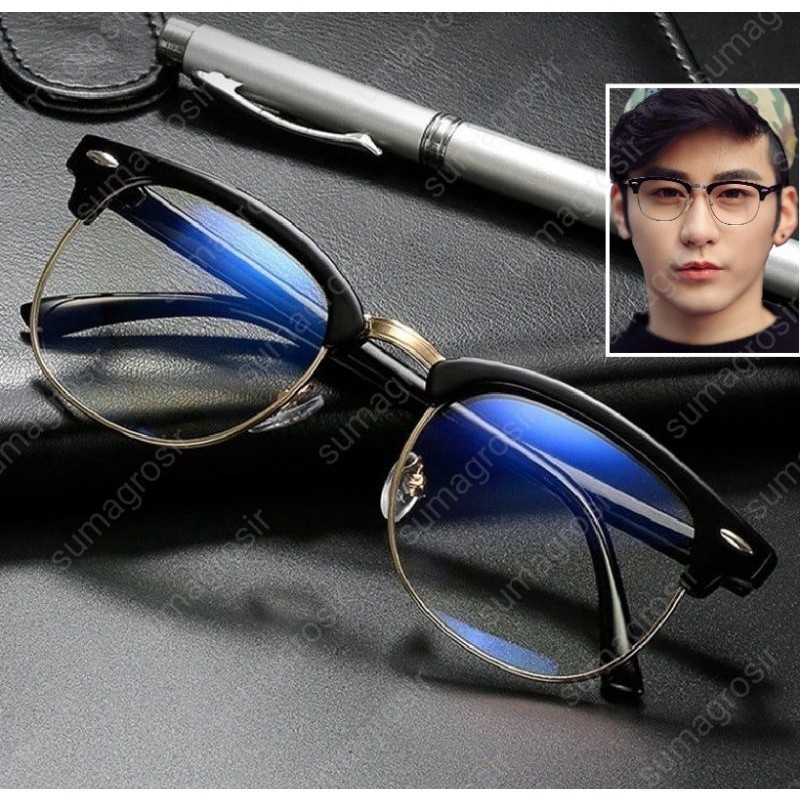 BEST SELLER Kacamata Half Frame Anti Radiasi 100% Pria Wanita Ready Makassar