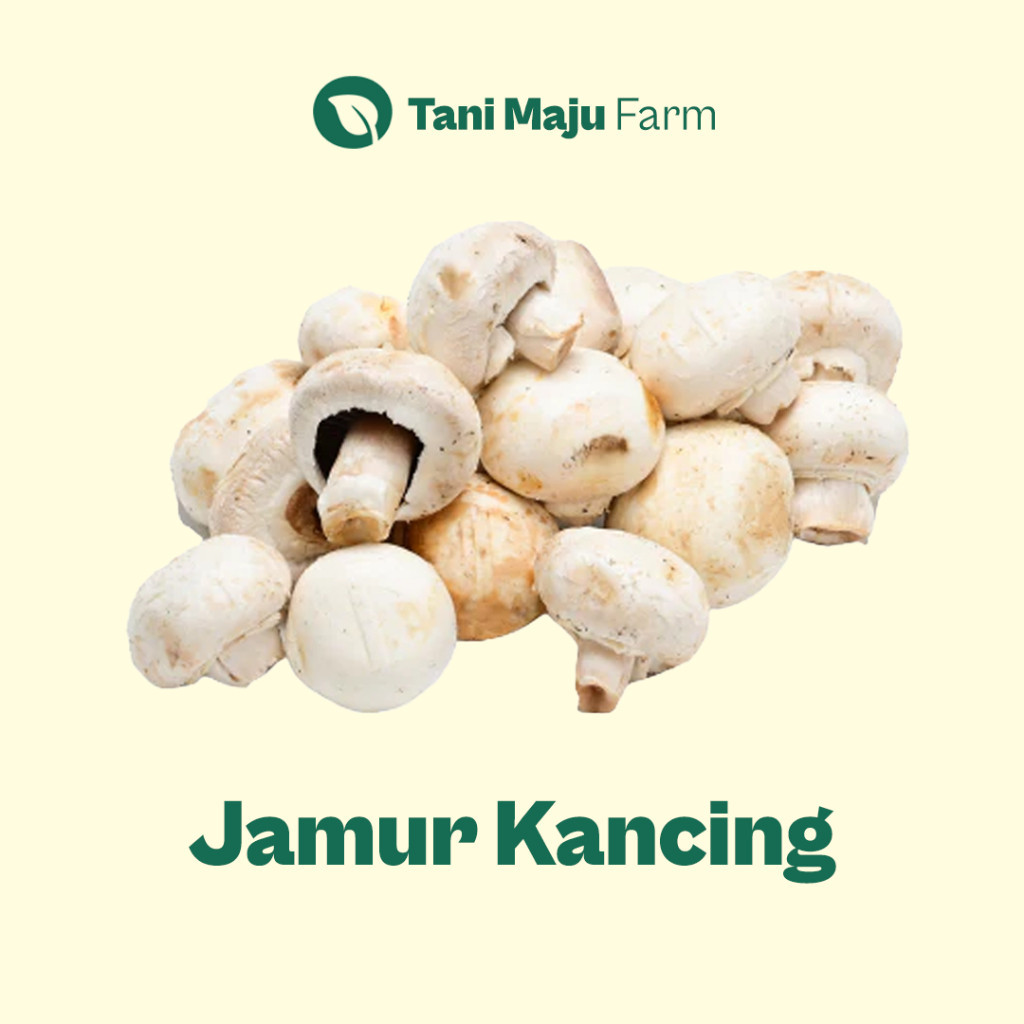 

TANI MAJU - Jamur Kancing Putih Champignon Mushroom Fresh Organik (250 gram) - Sayuran