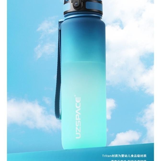 UZSPACE Botol Minum Olahraga 1L 1000ML USA Tritan BPA FREE ORIGINAL