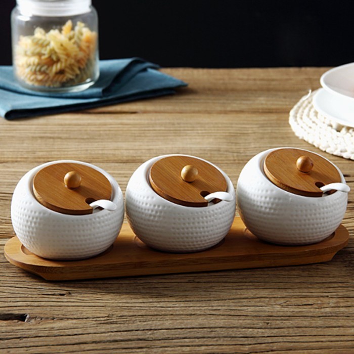 ROUND SEASONING JAR SET / TEMPAT BUMBU SET