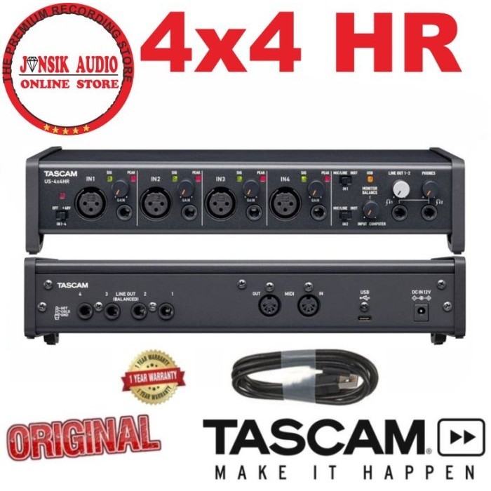 

tascam us4x4hr us-4x4 hr us 4 x4 hr soundd usb